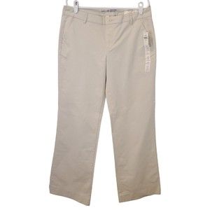 Gap Kaki Parfait Womens Pants Size 12 Long Khaki Beige Straight Chino Cotton
